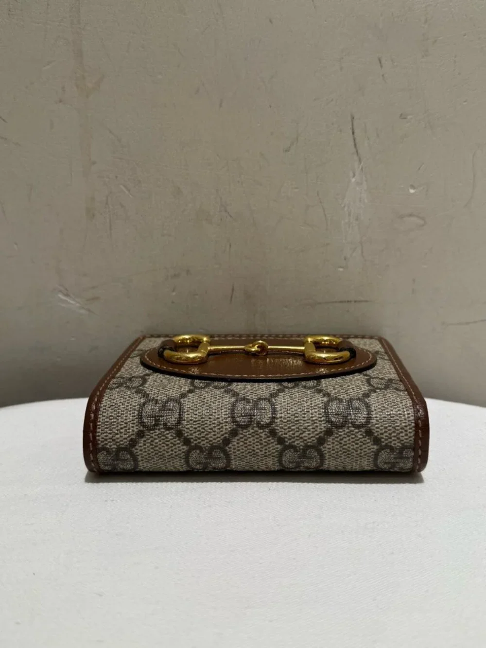 Gucci 1955 Horsebit GG Supreme Compact Wallet Card Holder